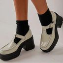 Free People  Mayla Platform Mary Janes White Size 6.5 Goth Punk Preppy Y2k Chunky Photo 2