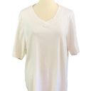 CJ Banks Plain White V Neck Tee Size 1X Photo 0