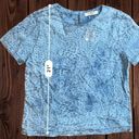 Life in Progress  Womens Small Blue Cheetah Print Blouse • Keyhole Neck NWT Photo 9