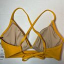 Shade & Shore  Mustard Yellow Longline Cut Out Bikini Top Size 34D New! Photo 6