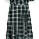 Hill House  Green Plaid Round Neckline Puff-sleeve Constance Long Dress XS Photo 0