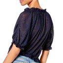 Free People NWT  Dorothy Crop Top Y2k Black Stripe sz LARGE Photo 2