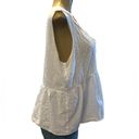 Time And Tru  Sleeveless Boho White Swiss Dot Embroidered Top Size Extra Large​​ Photo 4