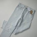 Levi's NWT  Wedgie Straight in Thin Ice Destroyed Rigid Denim Crop Jeans 28 $128 Photo 1