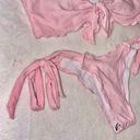 SheIn NWOT  Womens Two Piece Pink Eyelet Ruffle Bikini Set size Small Photo 3