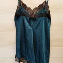 Frederick's of Hollywood {XL} VINTAGE  Teal Satin & Lace Asymmetrical Loungerie Photo 2