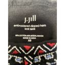 J.Jill  Women’s Black Embroidered Dipped Hem Knit Tank Size XS Photo 5