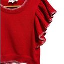 The Moon Day +  cropped red knit flutter sleeve sweater size Large NEW Photo 2