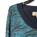 Vintage Havana  Womens Size L Marled Knit Tunic Sweater Long Sleeve Teal Blue Photo 3