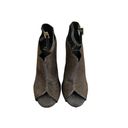 Brian Atwood  Metallic Silver Ankle Bootie Heels Sz 6.5 Photo 2