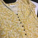 Wish Golden Bloom Floral Short Sleeve Dress V-Neck Ruffle Hem Mustard Yellow szL Photo 9