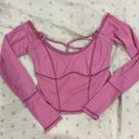 Urban Outfitters Pink Long Sleeve Crop Top Photo 0