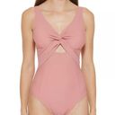 DKNY  COMPACT CORAL Peek-a-Boo Twist One-Piece Swimsuit 16 NWT Photo 0