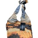 Pretty Little Thing NWT  Orange Tie Dye Print Sheer Mesh Halterneck Tie Back Maxi Dress 🔥 Photo 4