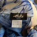 Vintage Hoku Hawaii Blue Floral Hibiscus Print Bow Shoulder Dress Size Small Photo 2