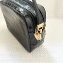 Sondra Roberts  Vintage Black Leather Croc Embossed Rectangular Box Crossbody Bag Photo 10