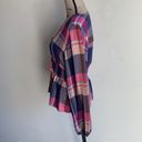 Pilcro  V-neck Plaid Smocked Peasant Top Sz Medium Photo 7