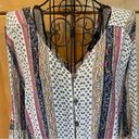 fab'rik fab’rik multi color boho bell sleeve tie front Top size Small Photo 4