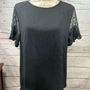 Paper Moon medium black t shirt with Lacy sleeves - 2420 Photo 0