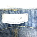 Oak + Fort  Women's Size 27 High Rise Cuffed Straight Jeans Blue Light Wash Photo 4