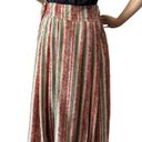 American Vintage  high waisted pleated boucle striped midi skirt size small Photo 9