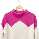 J.Crew The Reeds x  Ski Sweater Hot Pink & Ivory Mockneck Pullover Size Medium Photo 4