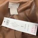 Chico's  Womens Sz 1 US 8 M Vegan Leather Utility Jacket Camel Mid Length Belt NEW Photo 13