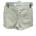 Jessica Simpson  Womens Jean Shorts Button Fly Cuffed Vintage High Waist White 28 Photo 8