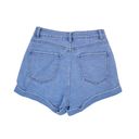 PacSun  Mom Shorts Medium Wash Blue Denim Cuffed High Waisted Jean Short Size 25 Photo 1