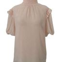 Tommy Hilfiger  Short Sleeve Chiffon Ruffle Blouse Womens Size Medium M Softcore Photo 0