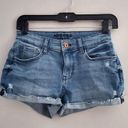 Arizona Jeans Arizona Juniors Blue Denim Jean Cuffed Distressed Shorts 5 Photo 0