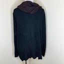 Nina Leonard Lennie for  Sweater 2X Colorblock Black Brown Cowlneck Knit Pullover Photo 1