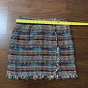 Juicy Couture  Black Label blue and brown fringe tweed mini skirt size 6 Photo 9