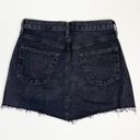 AGOLDE NEW  Parker Angled Denim Jean Skirt Womens 24 Black Distressed Frayed Edge Photo 1