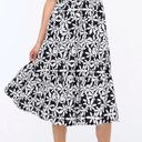 J.Crew black & white floral tie front midi dress Photo 0