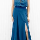 Yumi Kim NEW  Womens M High Demand Maxi Dress Ink Blue Halter Top Gown Photo 4