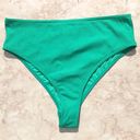 Topshop Vibrant Green Ribbed High Waisted  Bikini Bottoms Photo 1