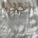 Victoria's Secret Vintage Victoria’s Secret White Satin Embroidered Lace Pockets Maxi Robe, size L Gold Label Photo 6