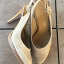 Jones New York Nude heels, sling back heels, nude pumps, tan heels, leather heels Photo 0