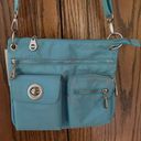 Baggallini Baggalini Big Sydney Crossbody Travel Purse Bag Aqua Blue Nylon Water Resistant Photo 1