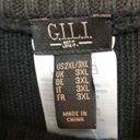 NWOT GILI Black Sweater Poncho Cape Womens Mock Neck Button Detail Size 2X Photo 2