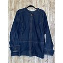 Denim & Co . Stretch Lightweight Zipper Jean Jacket Blue Denim Plus Size 3X Photo 1