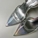 Stuart Weitzman  Womens Silver Clear Pointed Stuart Xcurve 100 Slingback Heels 10 Photo 3