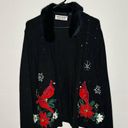 heirloom collectibles  Zip Up Faux Fur Detachable Collar Cardinals Sweater Size L Photo 8