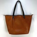 Portland Leather Goods Zip Top Tote Bag Large Leather Handbag Brown Oversized Photo 10