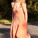 Comfy And Ready Reilly Ruffle Maxi Dress Size Small In Apricot Photo 2