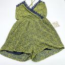 Active USA NEW  Womens S Romper Shorts Yellow Blue Floral Lace Strappy Summer Photo 6