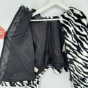 Revolve Lita by Ciara Zebra Faux Fur Boxy Crop Coat Zip Back Animal Print Zebra NWT Sz S Photo 7