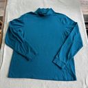 L.L.Bean  T-Shirt Women's Large L Long Sleeve Turtle Neck Teal 100% Cotton G4 Photo 7