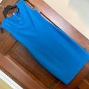 DKNY  Blue dress w asymmetrical neck and 19" accent metal zipper Photo 1